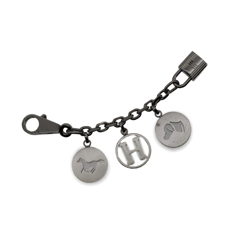 HERMES BAG CHARM AMULET 4 SILVER RUTHENIUM ACCESSORY 90304188 - PURPOSE