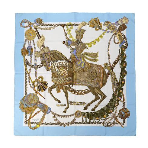 HERMES CARRE 90 SCARF LE TIMBALIER SILK MULTICOLOR 90304191 - PURPOSE