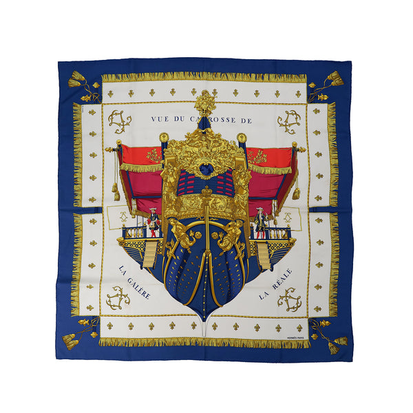 HERMES CARRE 90 VUE DU CARROSSE DE LA GALERE LA REALE SCARF SILK MULTICOLOR 90304194 - PURPOSE