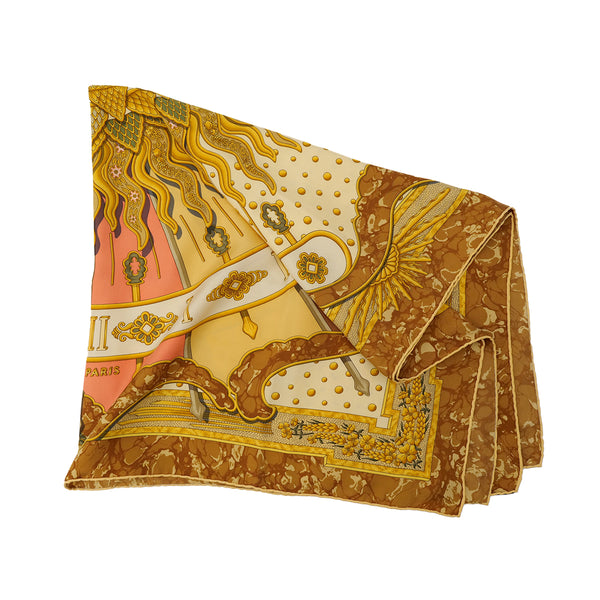 HERMES CARRE 90 CARPE DIEM SCARF SILK YELLOW 90304195 - PURPOSE