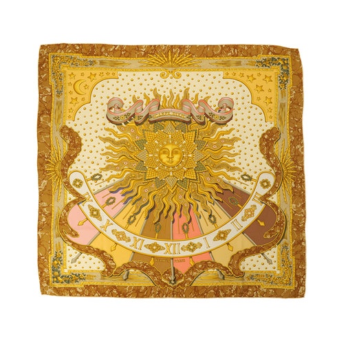 HERMES CARRE 90 CARPE DIEM SCARF SILK YELLOW 90304195 - PURPOSE