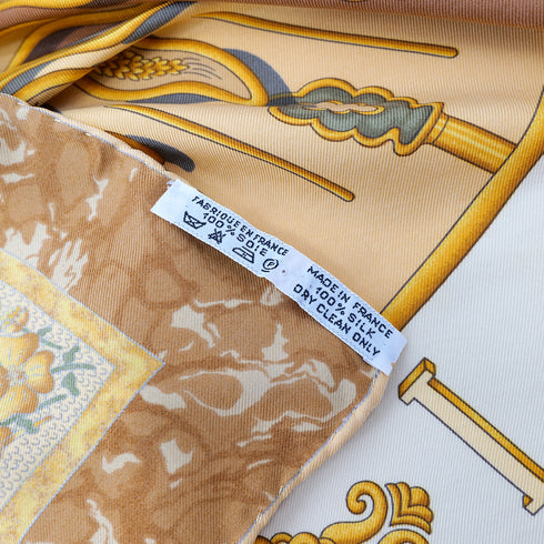 HERMES CARRE 90 CARPE DIEM SCARF SILK YELLOW 90304195 - PURPOSE