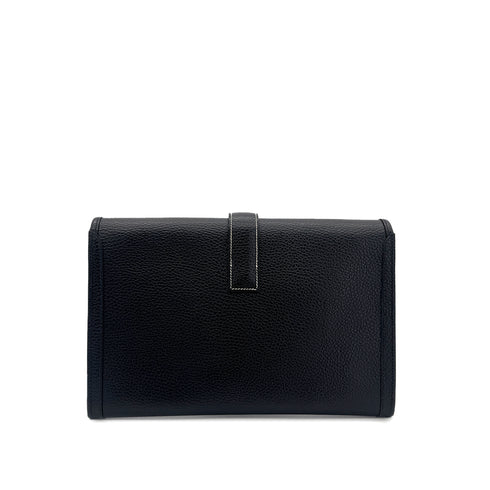 HERMES JIGE PM BLACK ARDENNES CLUTCH BAG □A 90304688 - PURPOSE