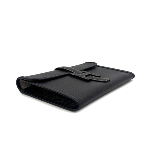 HERMES JIGE PM BLACK ARDENNES CLUTCH BAG □A 90304688 - PURPOSE