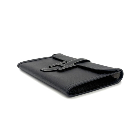 HERMES JIGE PM BLACK ARDENNES CLUTCH BAG □A 90304688 - PURPOSE