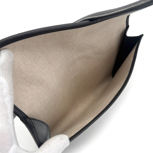 HERMES JIGE PM BLACK ARDENNES CLUTCH BAG □A 90304688 - PURPOSE