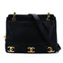 CHANEL VINTAGE TRIPLE COCO CHAIN TOTE BAG BLACK CAVIAR SKIN 90304692