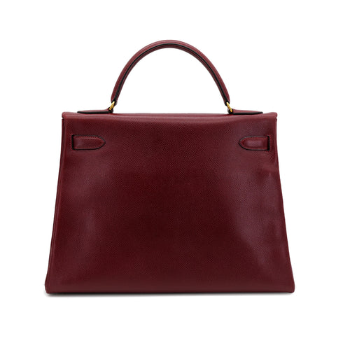 HERMES KELLY 32 SELLIER ROUGE H COUCHVEL HAND SHOULDER BAG 〇R GHW 90304698
