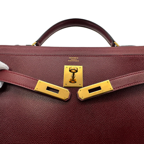 HERMES KELLY 32 SELLIER ROUGE H COUCHVEL HAND SHOULDER BAG 〇R GHW 90304698