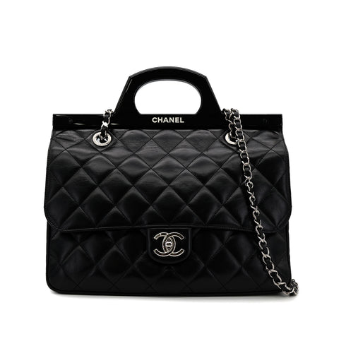 CHANEL MATELASSE 2WAY HAND CHAIN SHOULDER BAG BLACK LEATHER 90304700 - PURPOSE