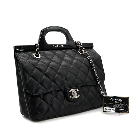 CHANEL MATELASSE 2WAY HAND CHAIN SHOULDER BAG BLACK LEATHER 90304700 - PURPOSE