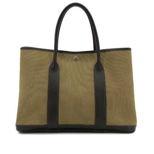 HERMES GARDEN PARTY PM KAHKI TOILE OFFICIER VEAU NEGONDA TOTE BAG □L 90304709 - PURPOSE