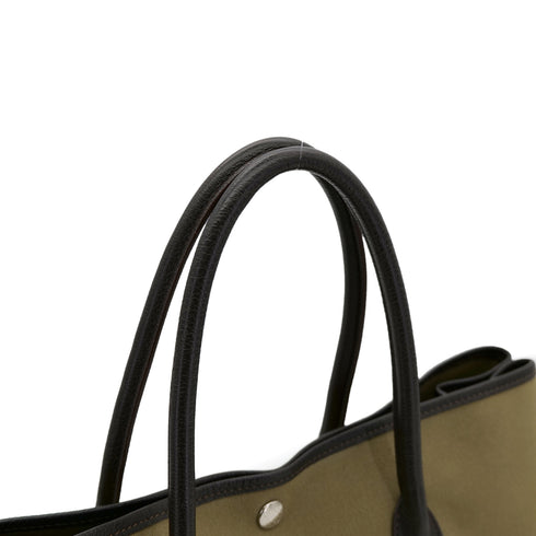 HERMES GARDEN PARTY PM KAHKI TOILE OFFICIER VEAU NEGONDA TOTE BAG □L 90304709 - PURPOSE