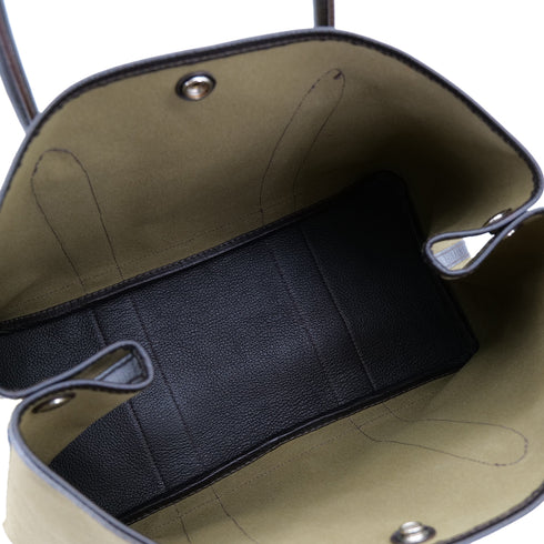 HERMES GARDEN PARTY PM KAHKI TOILE OFFICIER VEAU NEGONDA TOTE BAG □L 90304709 - PURPOSE