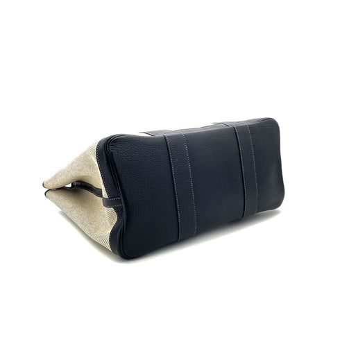 HERMES GARDEN PARTY 36 PM ECRU BLACK TOILE H TOTE BAG □J 90304711