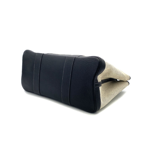 HERMES GARDEN PARTY 36 PM ECRU BLACK TOILE H TOTE BAG □J 90304711