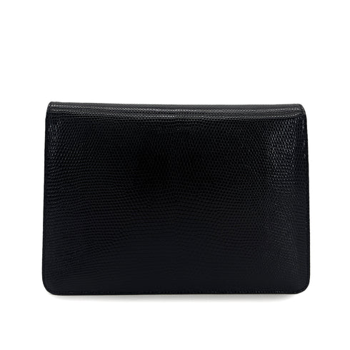 CHANEL VINTAGE CHAIN SHOULDER BAG BLACK LIZARD 90304712 - PURPOSE