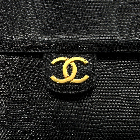 CHANEL VINTAGE CHAIN SHOULDER BAG BLACK LIZARD 90304712 - PURPOSE