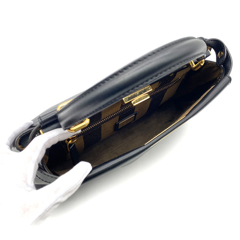 FENDI PEEKABOO REGULAR HAND SHOULDER BAG LEATHER BLACK 8BN226 90304719