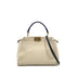 FENDI PEEKABOO MINI HAND SHOULDER BAG BEIGE LEATHER PYTHON 8BN244 90304722