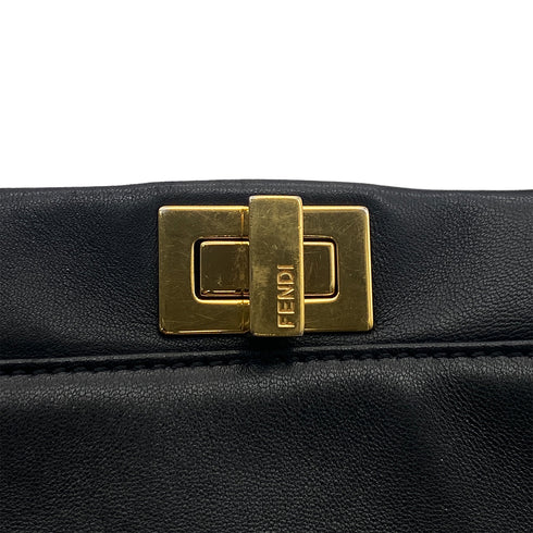 FENDI PEEKABOO MINI HAND SHOULDER BAG BLACK LEATHER 8BN244 90304723