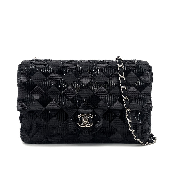 CHANEL CHAIN SHUOLDER BAG BLACK SEQUINS 90304725 - PURPOSE