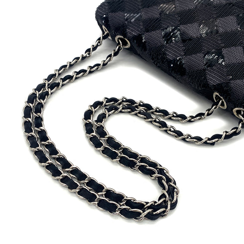 CHANEL CHAIN SHUOLDER BAG BLACK SEQUINS 90304725 - PURPOSE