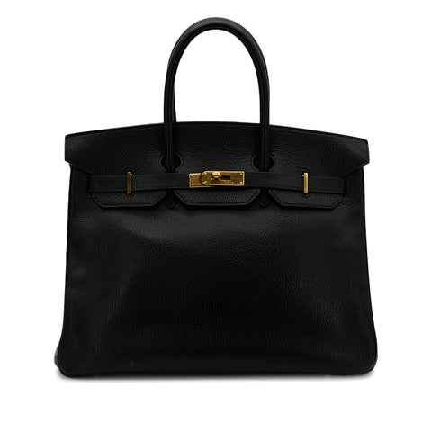 HERMES BIRKIN 35 BLACK ARDENNES HAND BAG □C GHW 90304727