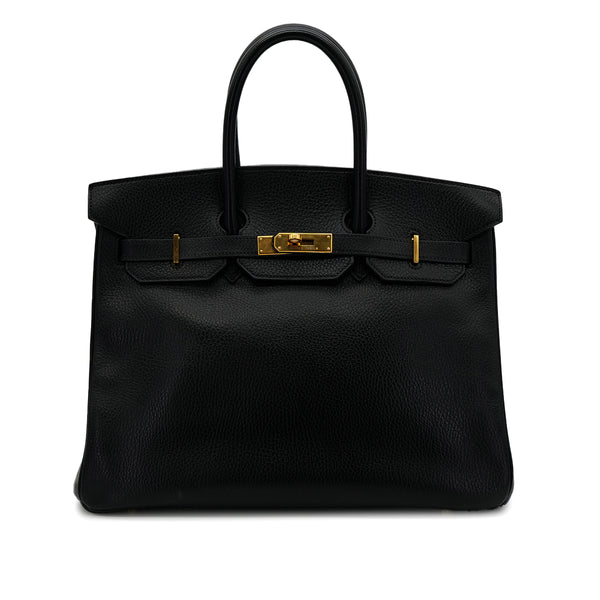 HERMES BIRKIN 35 BLACK ARDENNES HAND BAG □C GHW 90304727