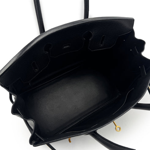 HERMES BIRKIN 35 BLACK ARDENNES HAND BAG □C GHW 90304727