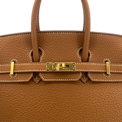 HERMES BIRKIN 25 GOLD TAURILLON CLEMENCE HAND BAG B GHW 90304728