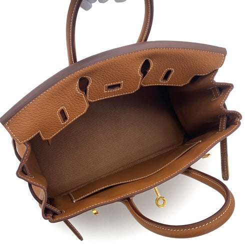HERMES BIRKIN 25 GOLD TAURILLON CLEMENCE HAND BAG B GHW 90304728