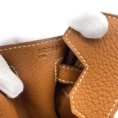 HERMES BIRKIN 25 GOLD TAURILLON CLEMENCE HAND BAG B GHW 90304728