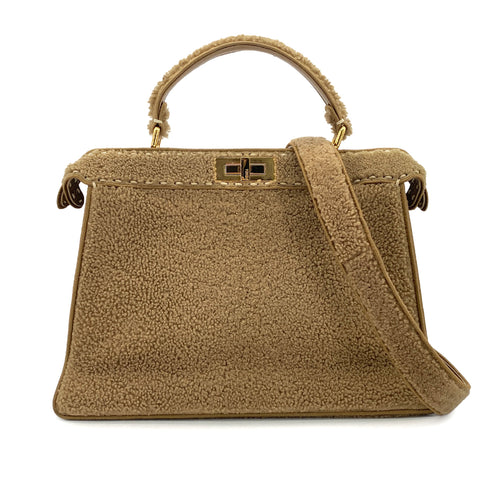 FENDI PEEKABOO ISEEU HAND SHOULDER BAG MOUTON BROWN 8BN328 90304729
