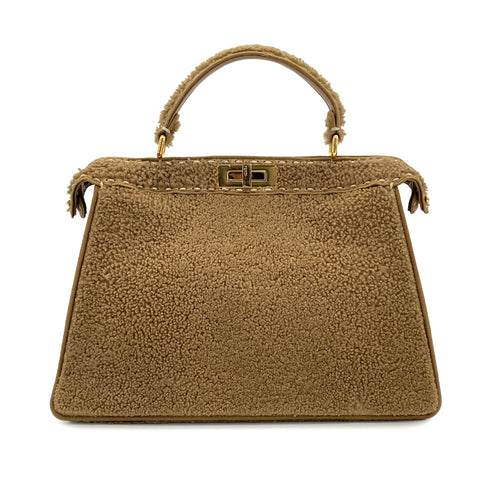 FENDI PEEKABOO ISEEU HAND SHOULDER BAG MOUTON BROWN 8BN328 90304729