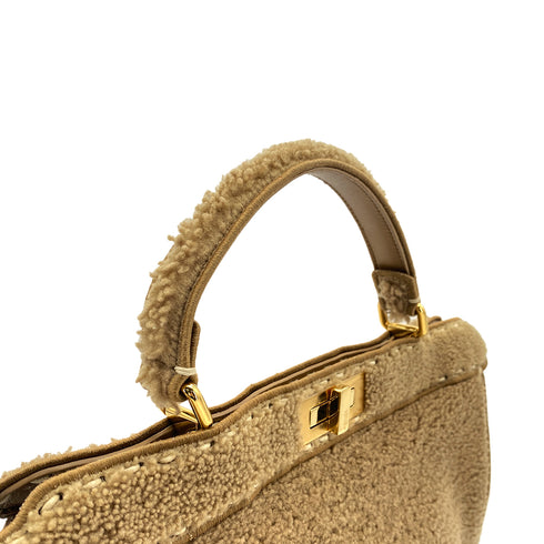 FENDI PEEKABOO ISEEU HAND SHOULDER BAG MOUTON BROWN 8BN328 90304729