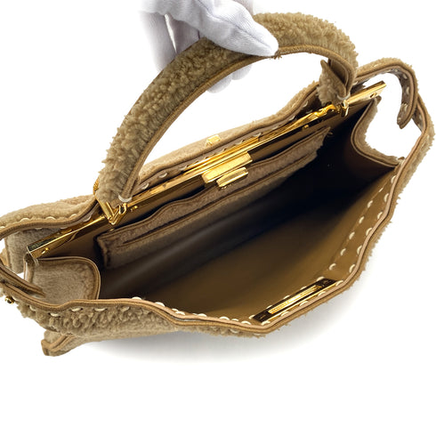 FENDI PEEKABOO ISEEU HAND SHOULDER BAG MOUTON BROWN 8BN328 90304729