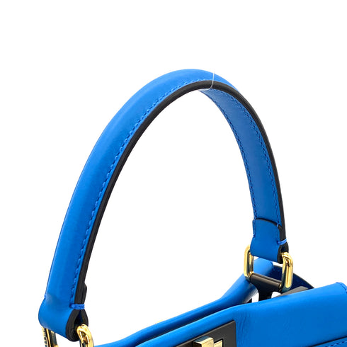 FENDI PEEKABOO REGULAR HAND SHOULDER BAG LEATHER BLUE 8BN290 90304732