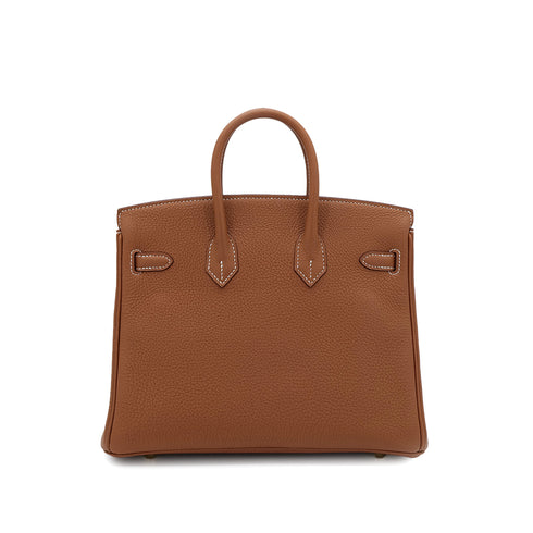 HERMES BIRKIN 25 GOLD TOGO HAND BAG U GHW 90304762