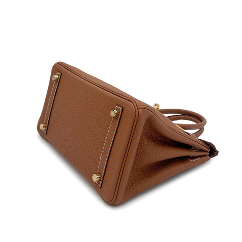 HERMES BIRKIN 25 GOLD TOGO HAND BAG U GHW 90304762