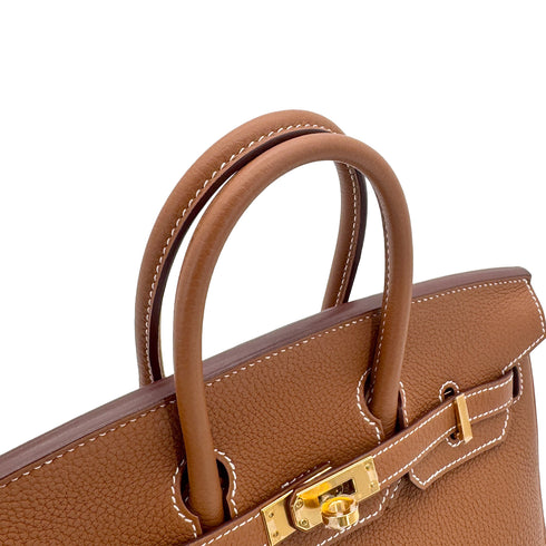 HERMES BIRKIN 25 GOLD TOGO HAND BAG U GHW 90304762