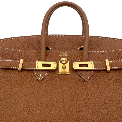 HERMES BIRKIN 25 GOLD TOGO HAND BAG U GHW 90304762
