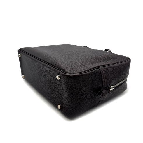 HERMES PLUME 32 CHOCOLAT FJORD HAND BAG □F PHW 90304763