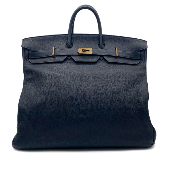 HERMES HAUT A COURROIES 50 BLUE INDIGO TOGO HAND BAG □E GHW 90304764