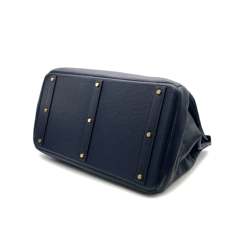 HERMES HAUT A COURROIES 50 BLUE INDIGO TOGO HAND BAG □E GHW 90304764