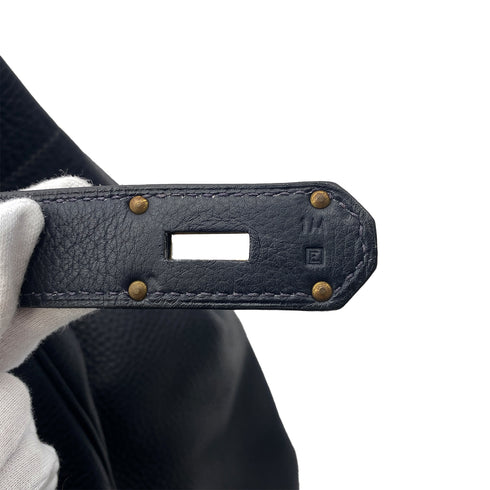 HERMES HAUT A COURROIES 50 BLUE INDIGO TOGO HAND BAG □E GHW 90304764