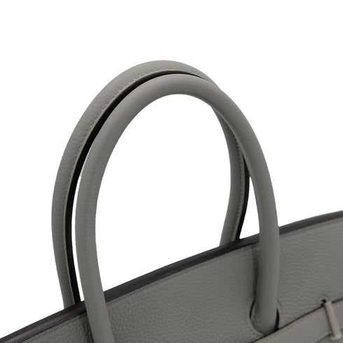 HERMES BIRKIN 35 VERSO GRIS MOUETTE BLUE AGATE TOGO HAND BAG A PHW 90304767 - PURPOSE