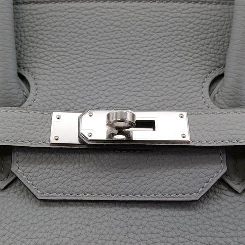 HERMES BIRKIN 35 VERSO GRIS MOUETTE BLUE AGATE TOGO HAND BAG A PHW 90304767 - PURPOSE