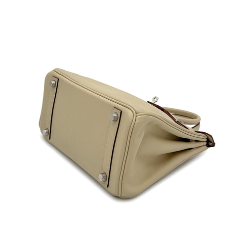 HERMES BIRKIN 25 PARCHEMIN VEAU SWIFT HAND BAG □L PHW 90304768