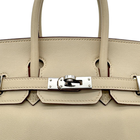 HERMES BIRKIN 25 PARCHEMIN VEAU SWIFT HAND BAG □L PHW 90304768